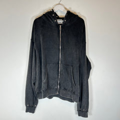 Saint Vanity Dark Grey Terry Studded Zip-Up Hoodie Size XL