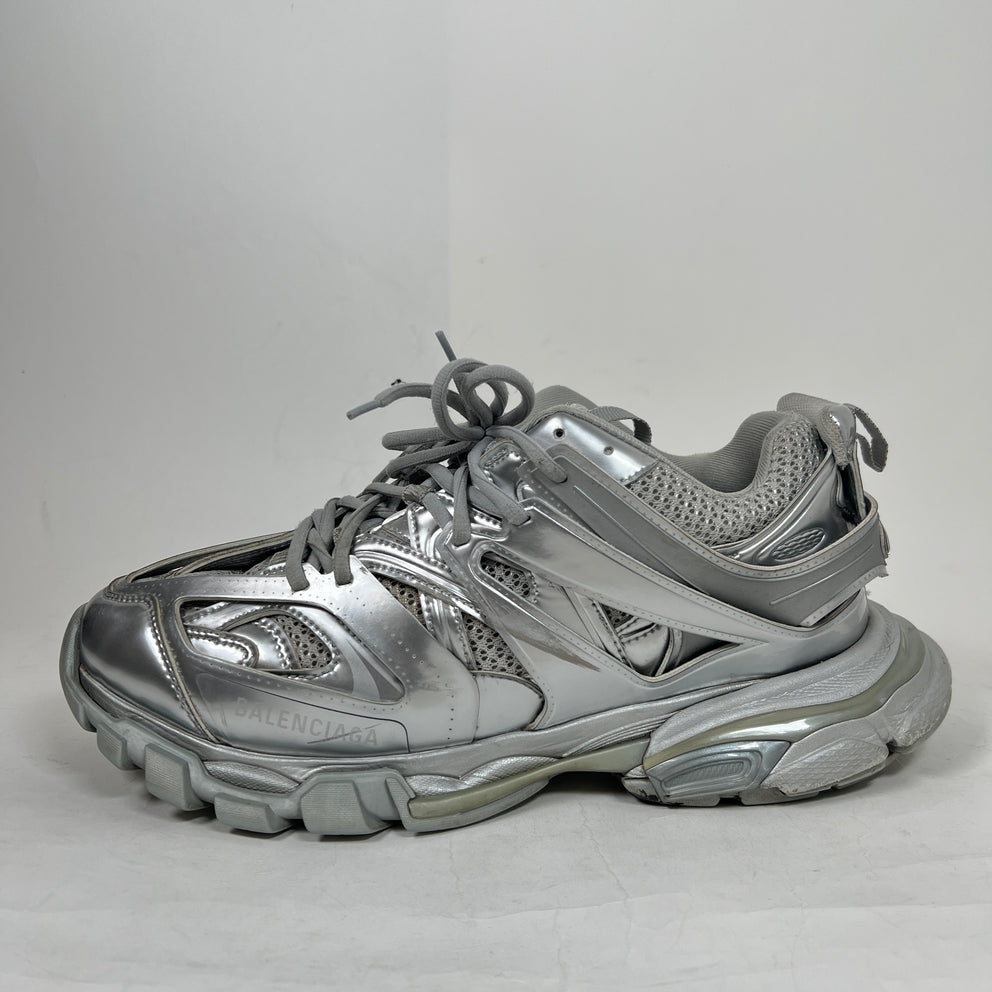 Balenciaga Metallic Silver Track Sneaker Size 43