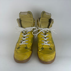 Maison Margiela Yellow Metallic Future High-Top Sneakers Size 10