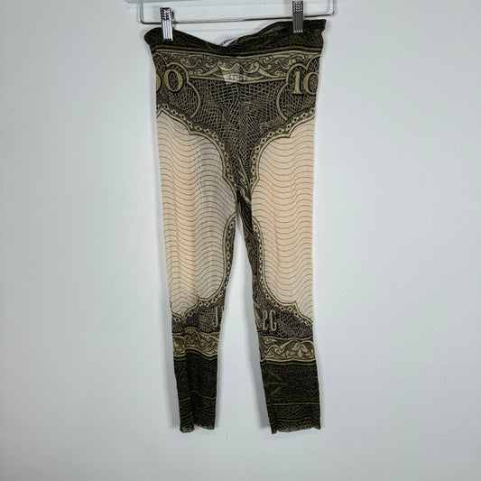 Jean Paul Gaultier Banknote Mesh Leggings Size L