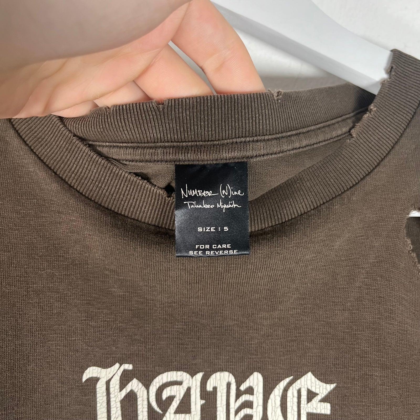 Number (N)ine AW04 'Bush' Brown T-Shirt Size 5