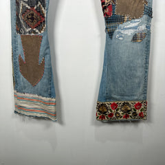 Kapital Hippie Flare Patchwork Jeans Size 32