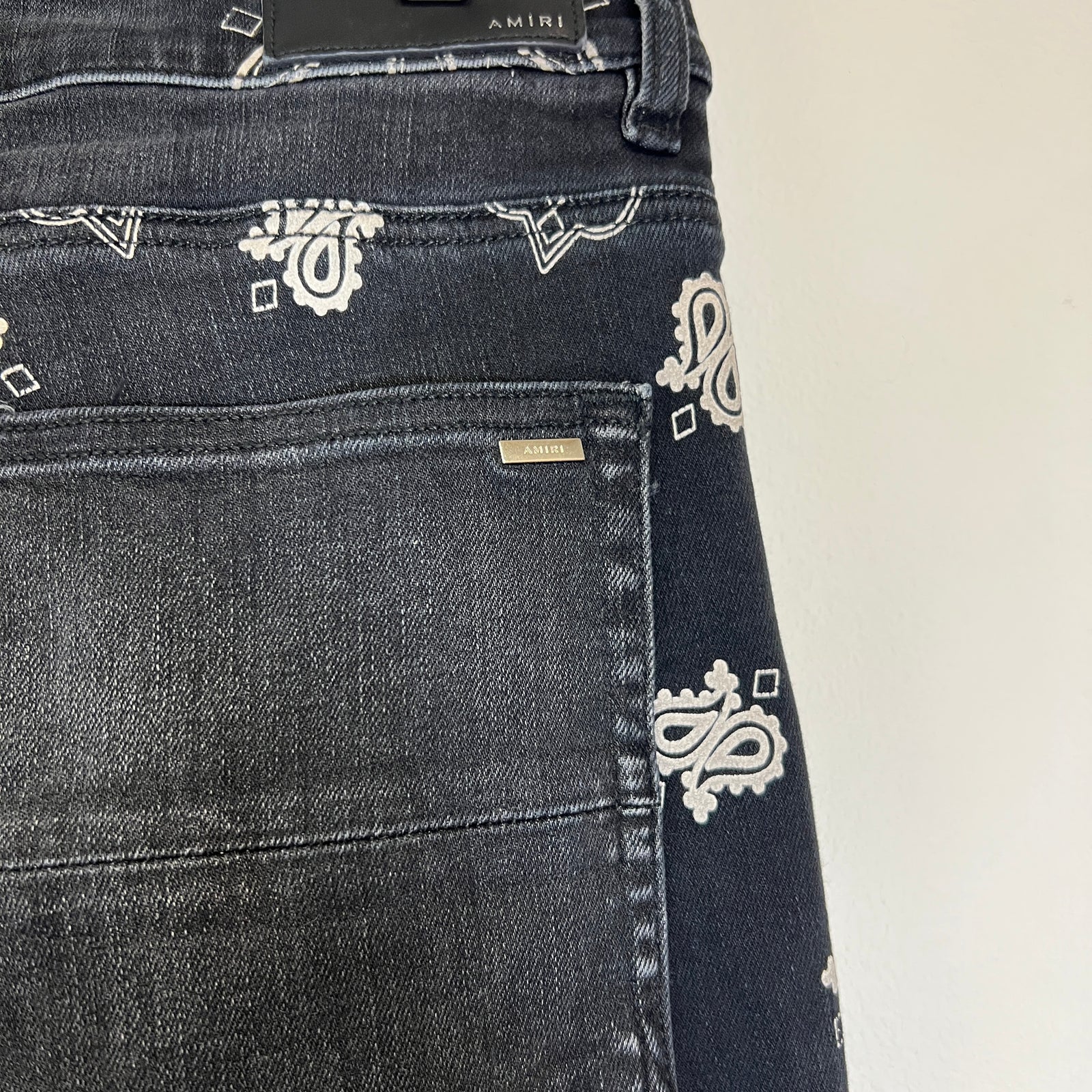 Amiri Paisley Black Jeans Size 36