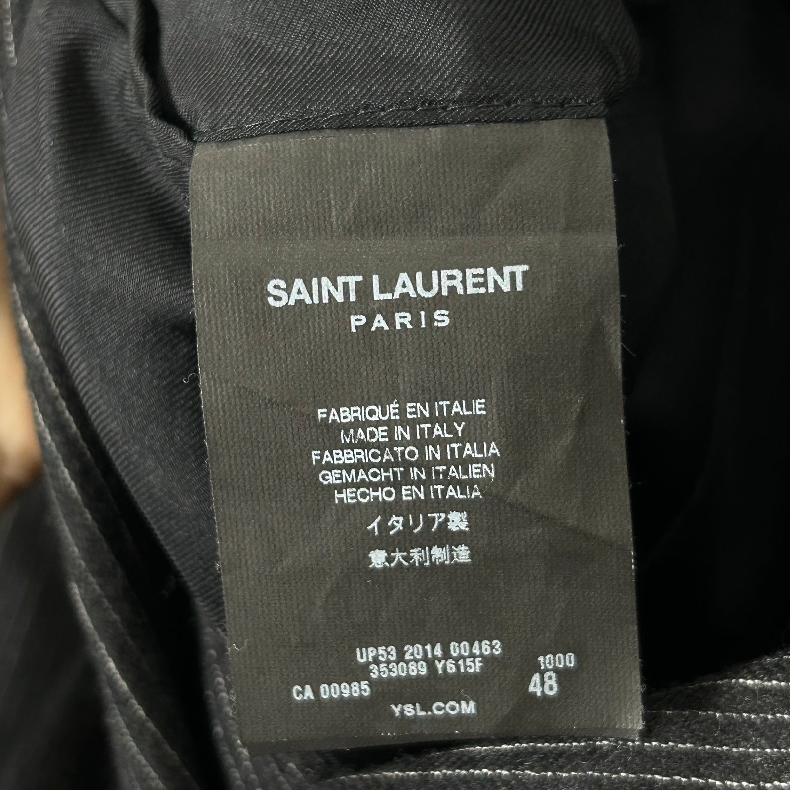 Saint Laurent Grey Pin-Stripe Blazer Size 48