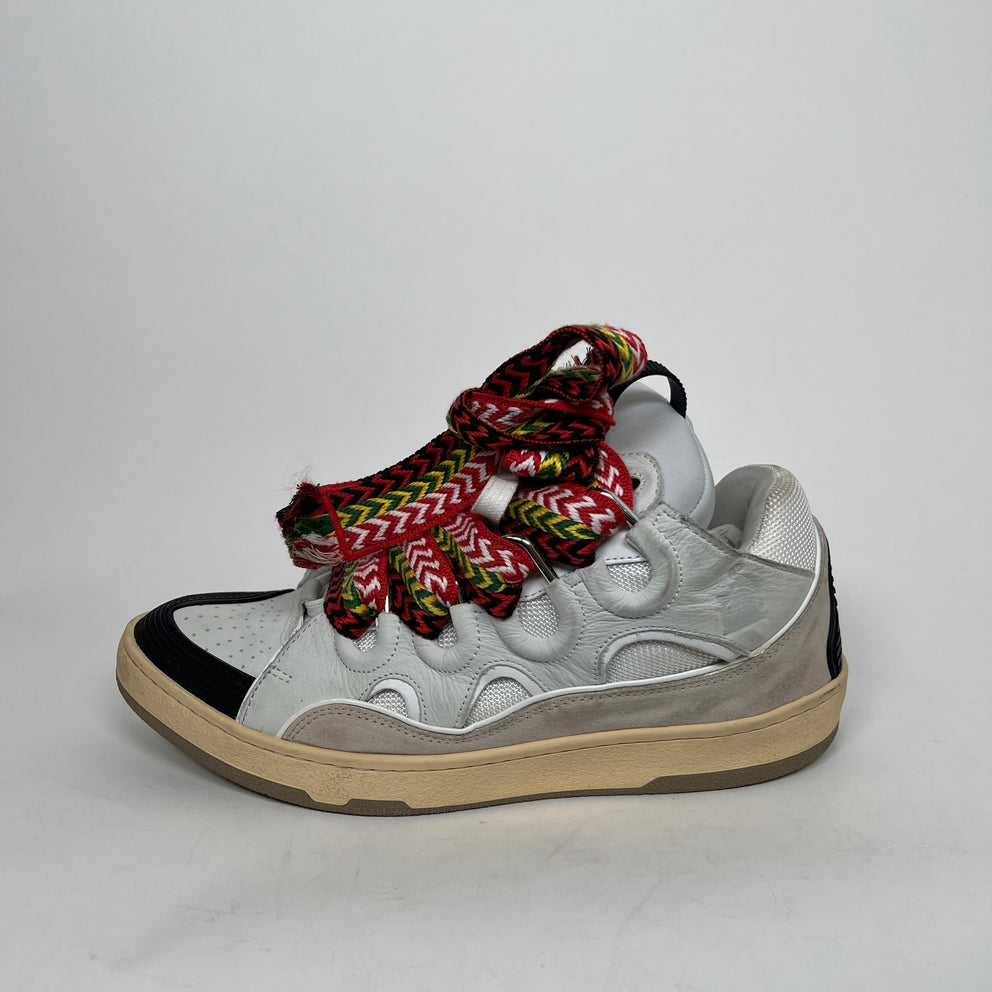 Lanvin White Leather Curb Sneaker Size 43