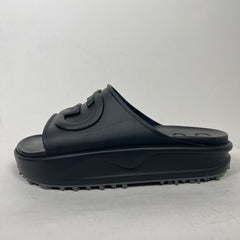 Gucci Black Interlocking G Platform Sandals Size GG 12