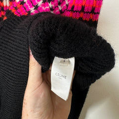 Celine Knit Pink/Black Logo Hoodie