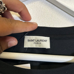 Saint Laurent Paris Black Basic Logo T-Shirt Size L