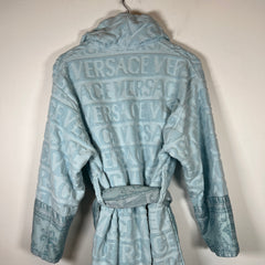 Versace Light Blue Baroque Robe Size S