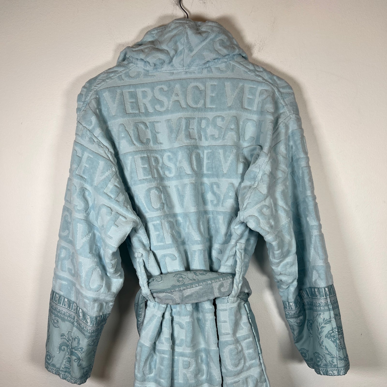 Versace Light Blue Baroque Robe Size S