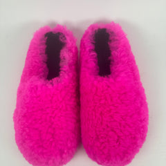 Marni Pink Shearling Fussbet Slip-On Sandals Size 45