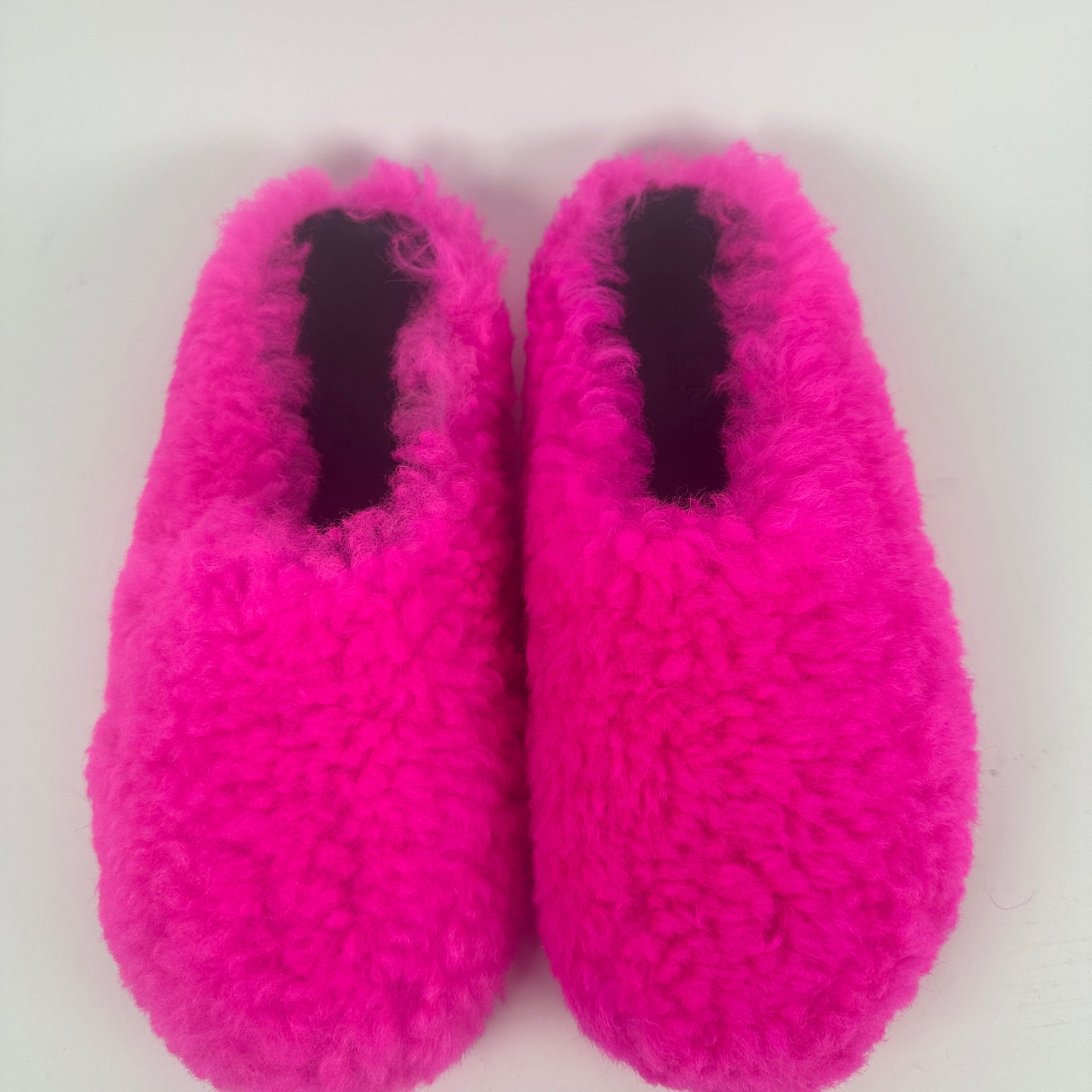 Marni Pink Shearling Fussbet Slip-On Sandals Size 45