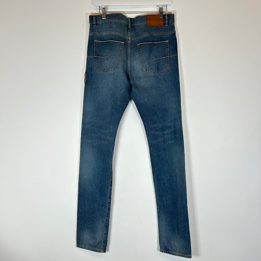 Dior x Kenny Scharf Lightwash CD Patch Jeans Size 30