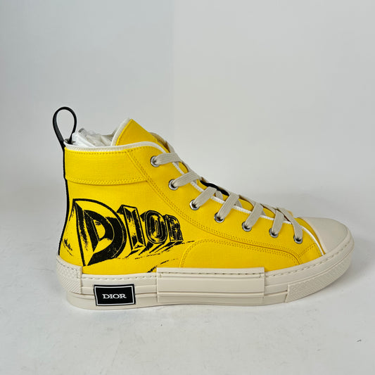 Dior B23 Yellow 'AsteroDior' High-Top Sneaker Size 43