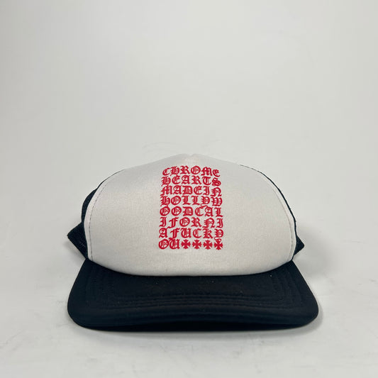 Chrome Hearts Red/White Eye Chart Hat