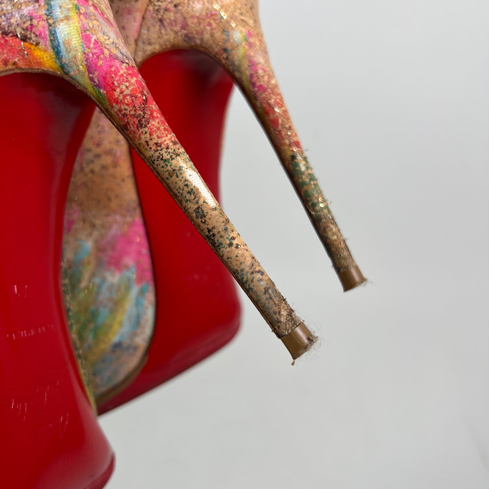Christian Louboutin Blooming Cork Pigalle Follies 100 Heels