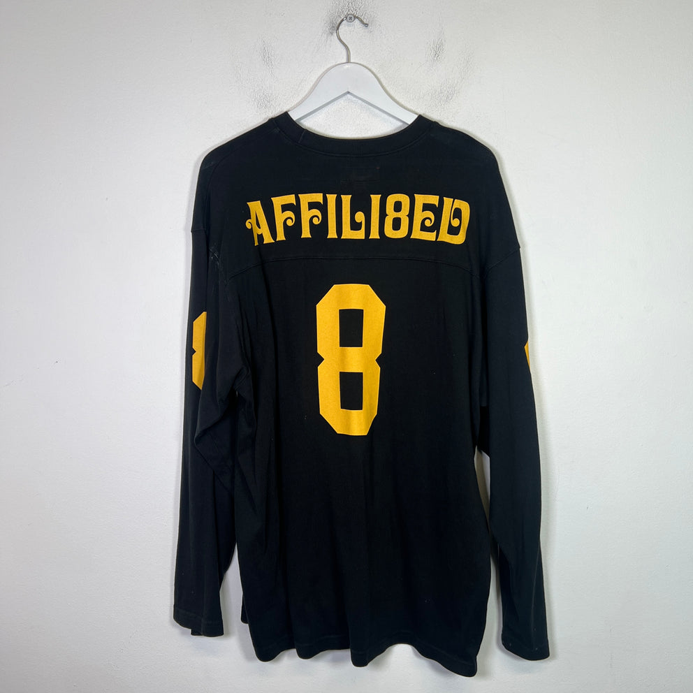 Supreme SS25 Black/Yellow Affiliated LS Football Shirt Size XL