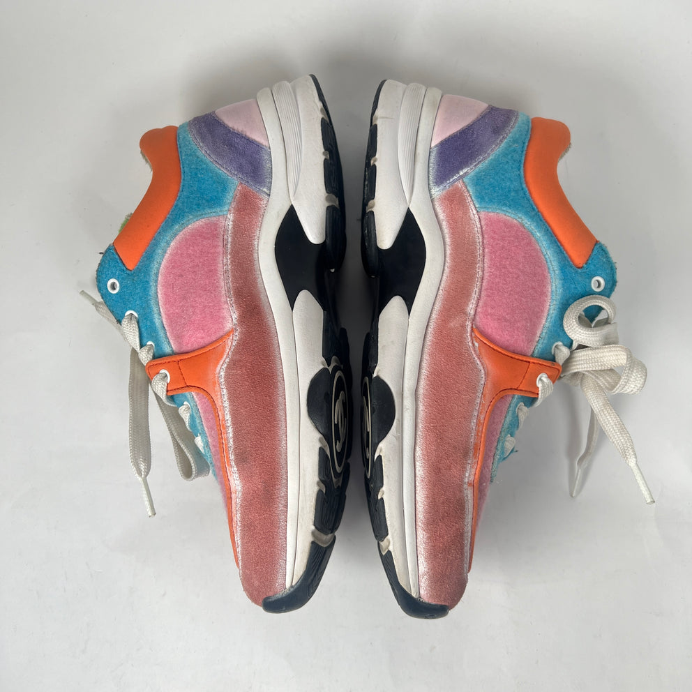 Chanel Multicolor Interlocking CC Suede Runner Size 39