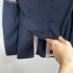 Thom Browne Navy Velvet Stripe Blazer Size 2