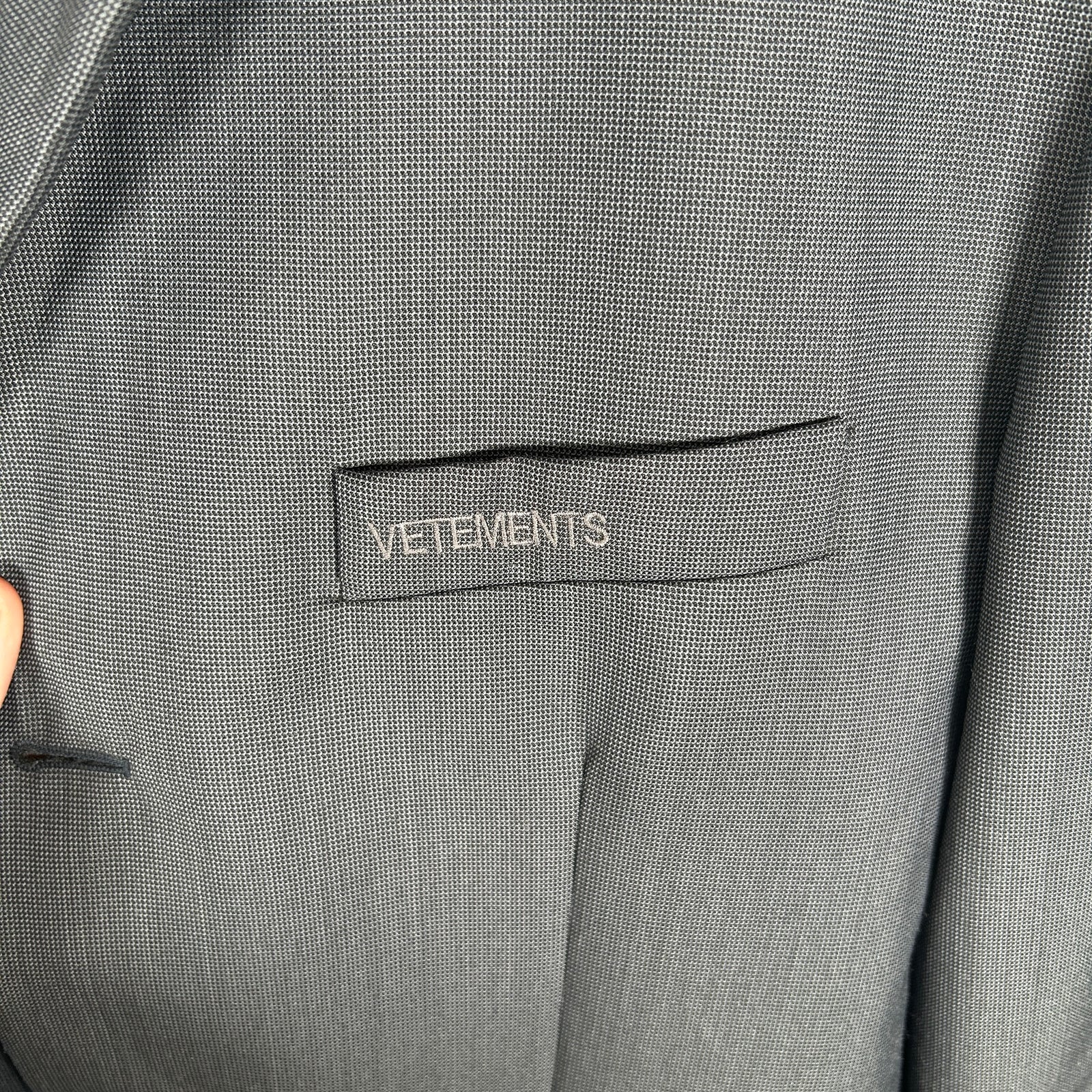 Vetements Logo Oversized Suit Jacket Size XS