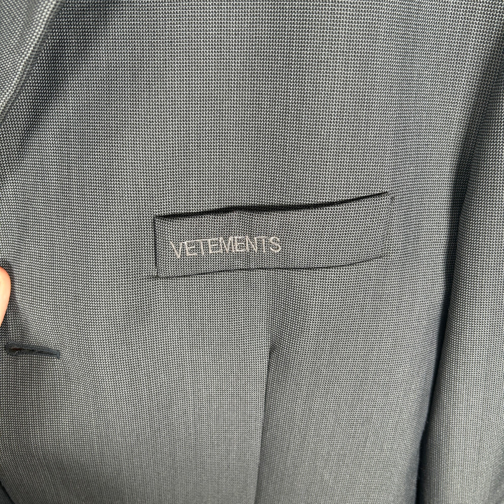 Vetements Logo Oversized Suit Jacket Size XS