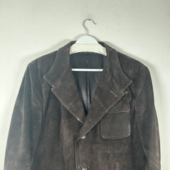 Gucci Brown Suede Leather Over Coat Size 50it