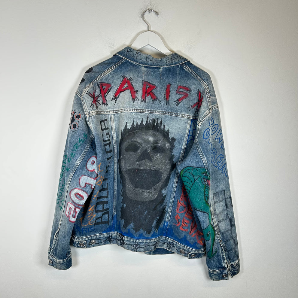 Balenciaga Graffiti Denim Jacket Size L
