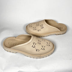 Gucci Tan Rubber Mules Size 9