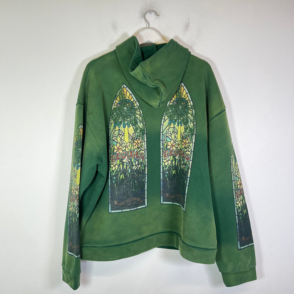 Who Decides War Vintage Green Faded Hoodie