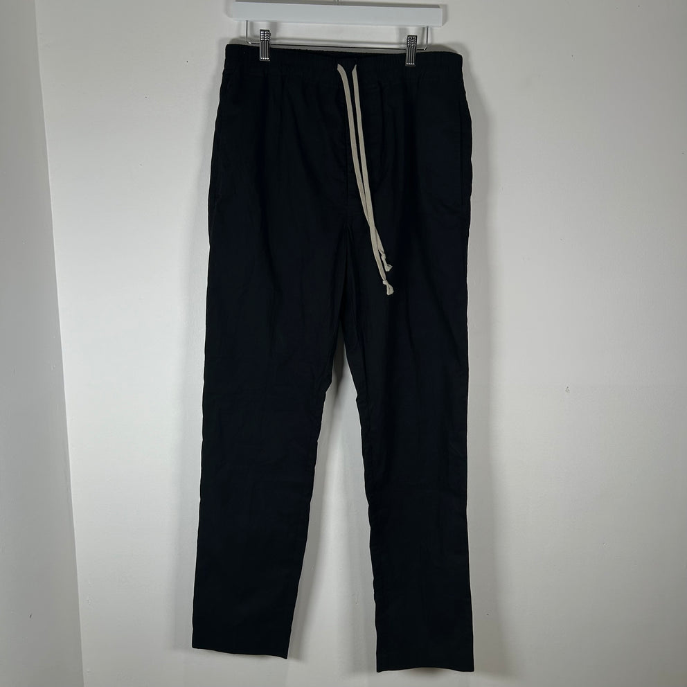 Rick Owens Black Drawstring Cotton Pants Size M