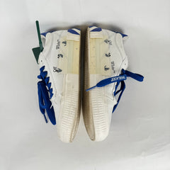 Off-White White/Royal Blue Vulcanized Canvas Low Top Sneaker Size 37