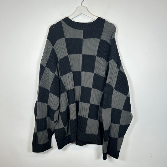 Balenciaga Black Checkered Cable Knit Size XL