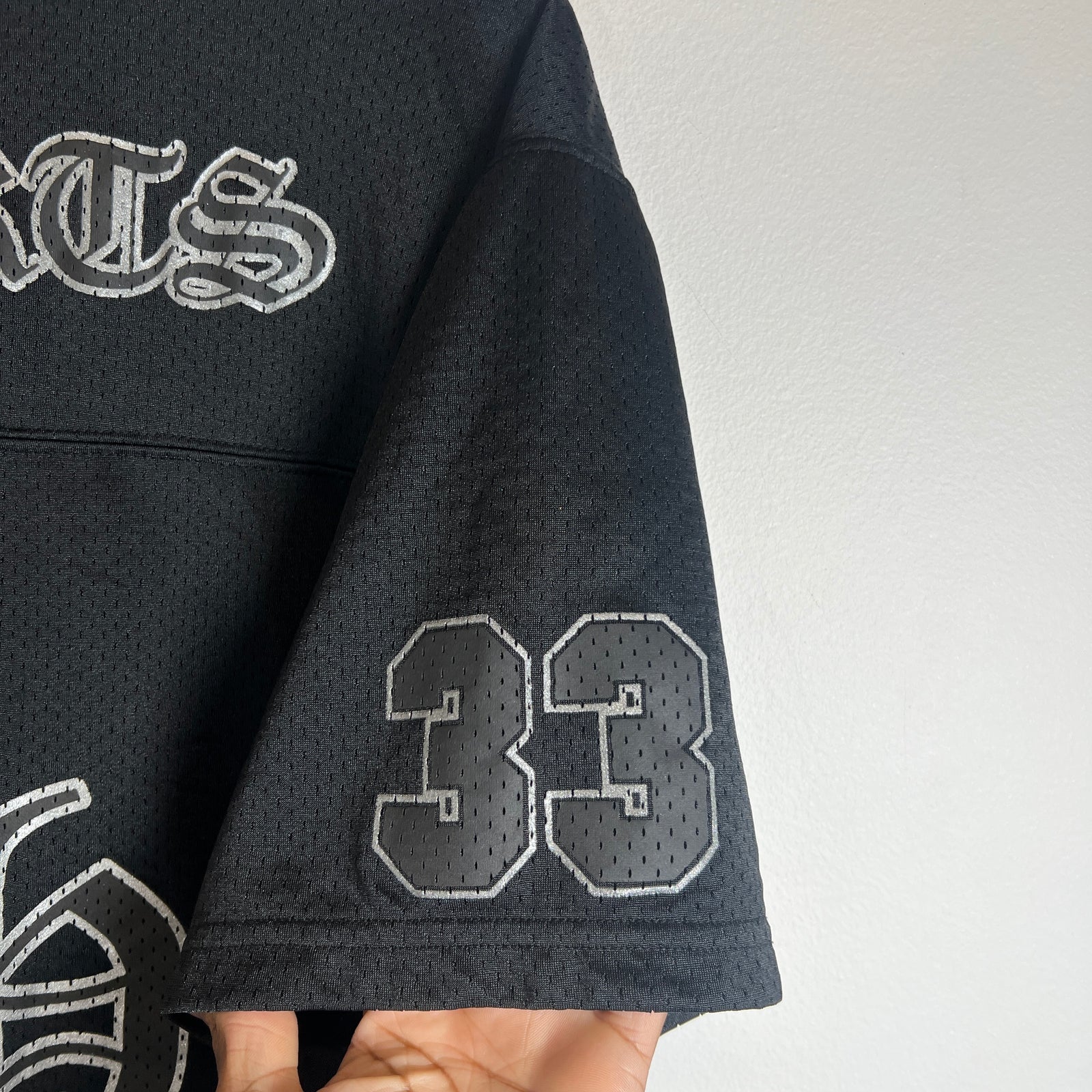 Chrome Hearts Black Mesh Short Sleeve Jersey Size M