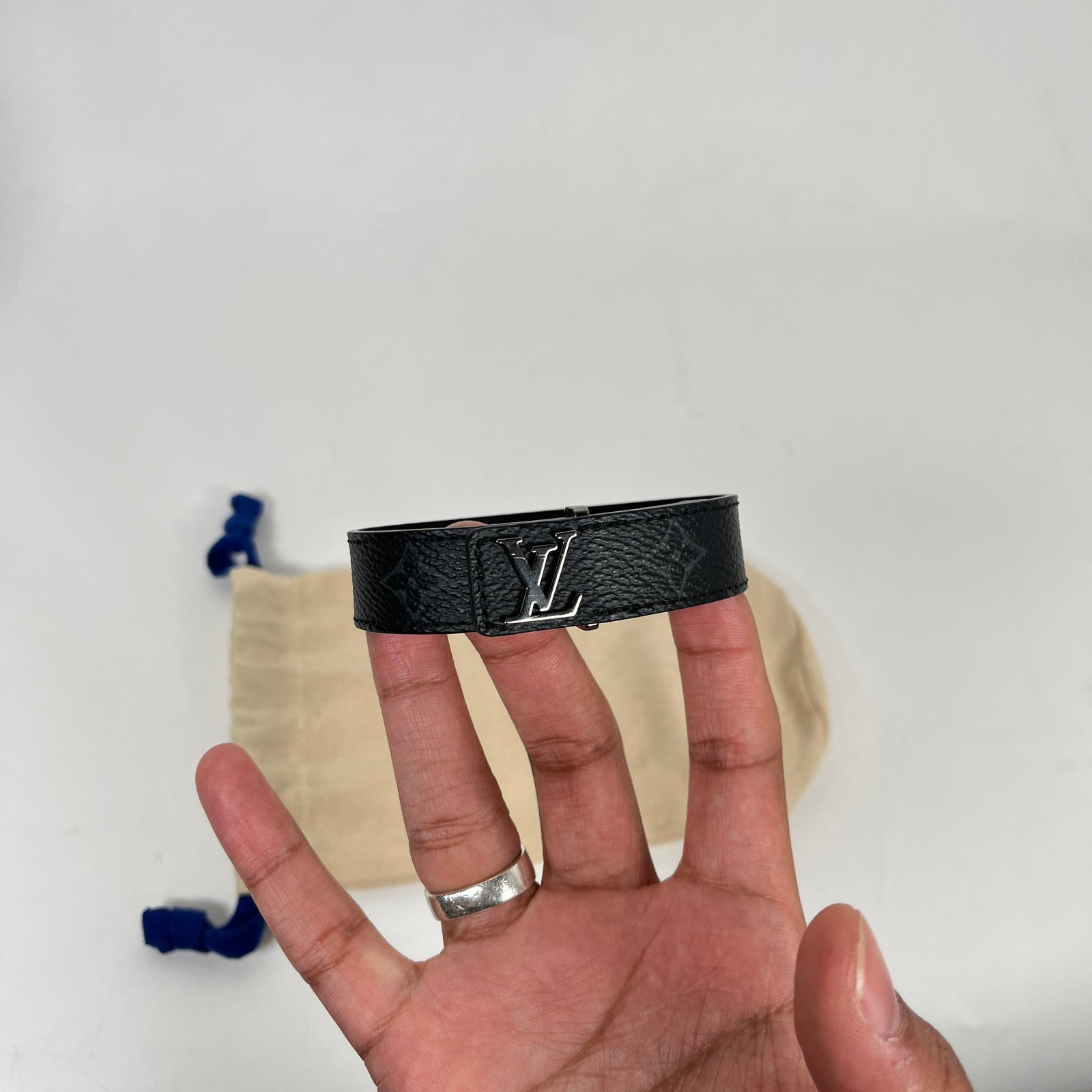 Louis Vuitton Black Monogram Slim Bracelet