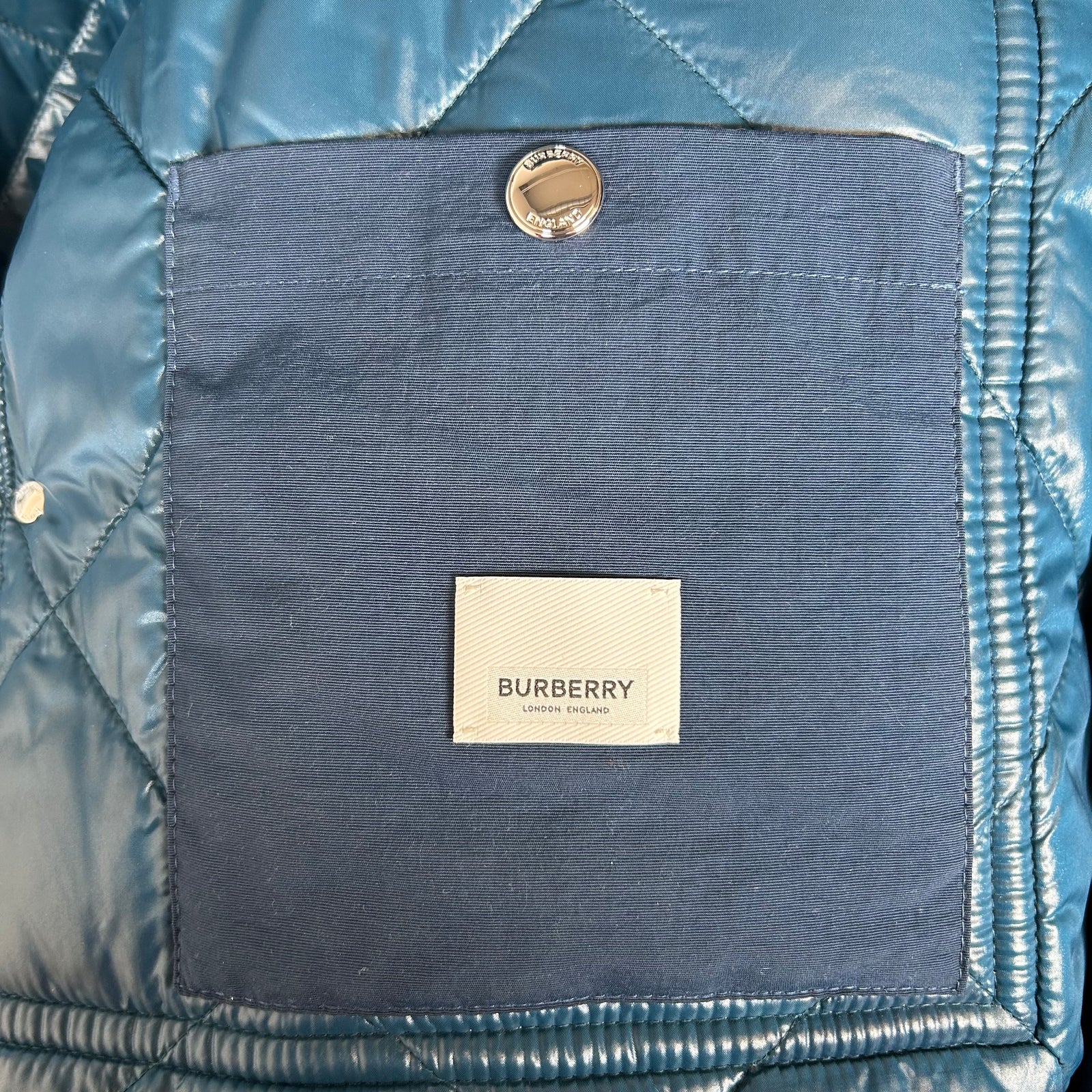 Burberry Blue Henham Patchwork Multi Plaid Jacket Size M
