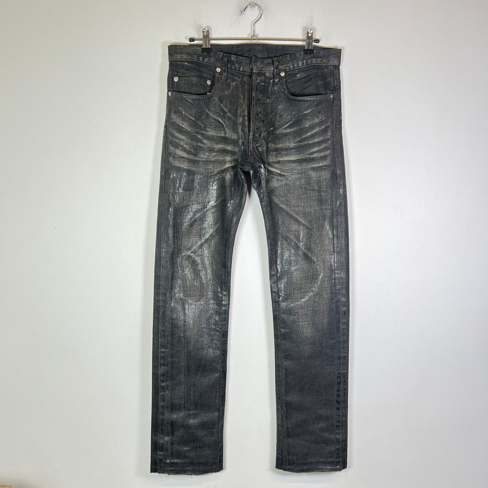 Dior Homme AW03 Black Luster Waxed Denim Jeans