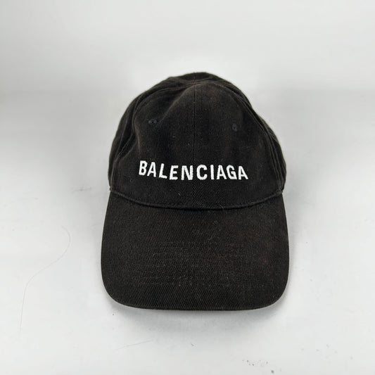 Balenciaga Black Logo Cap Size L