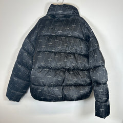 Balenciaga Black/Grey All Over Logo Puffer Jacket Size 54