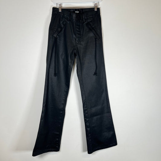 Somar Black Waxed Peril Tassel Trousers Size 28