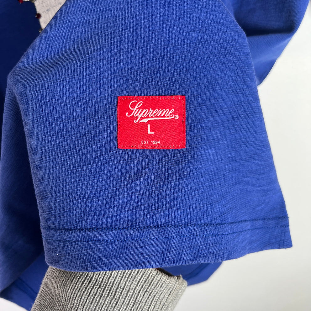 Supreme SS26 Blue Studded Football T-Shirt