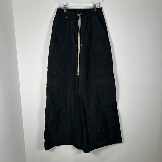 Rick Owens DrkShdw Black Nylon Bela Cargo Pants Size S