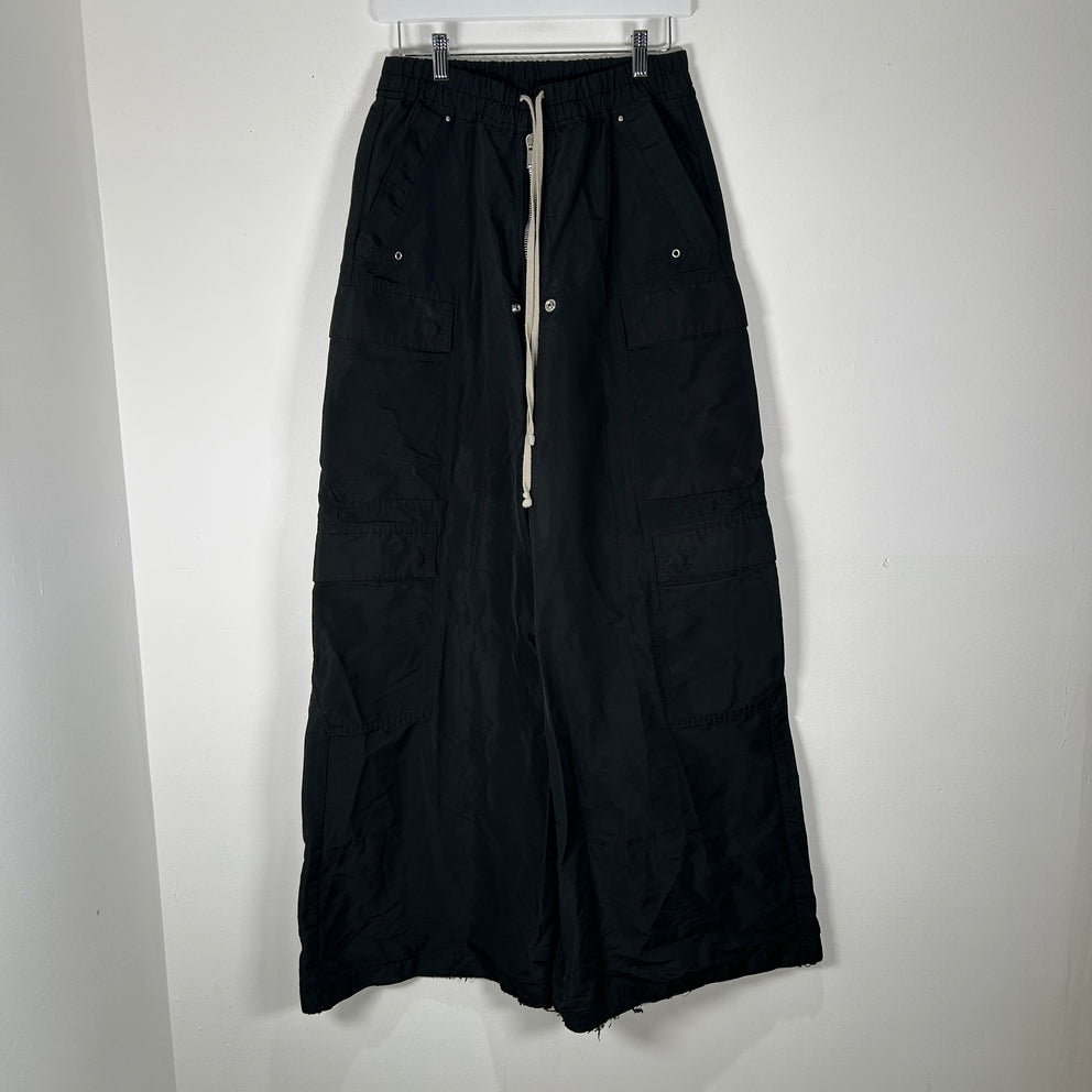 Rick Owens DrkShdw Black Nylon Bela Cargo Pants Size S