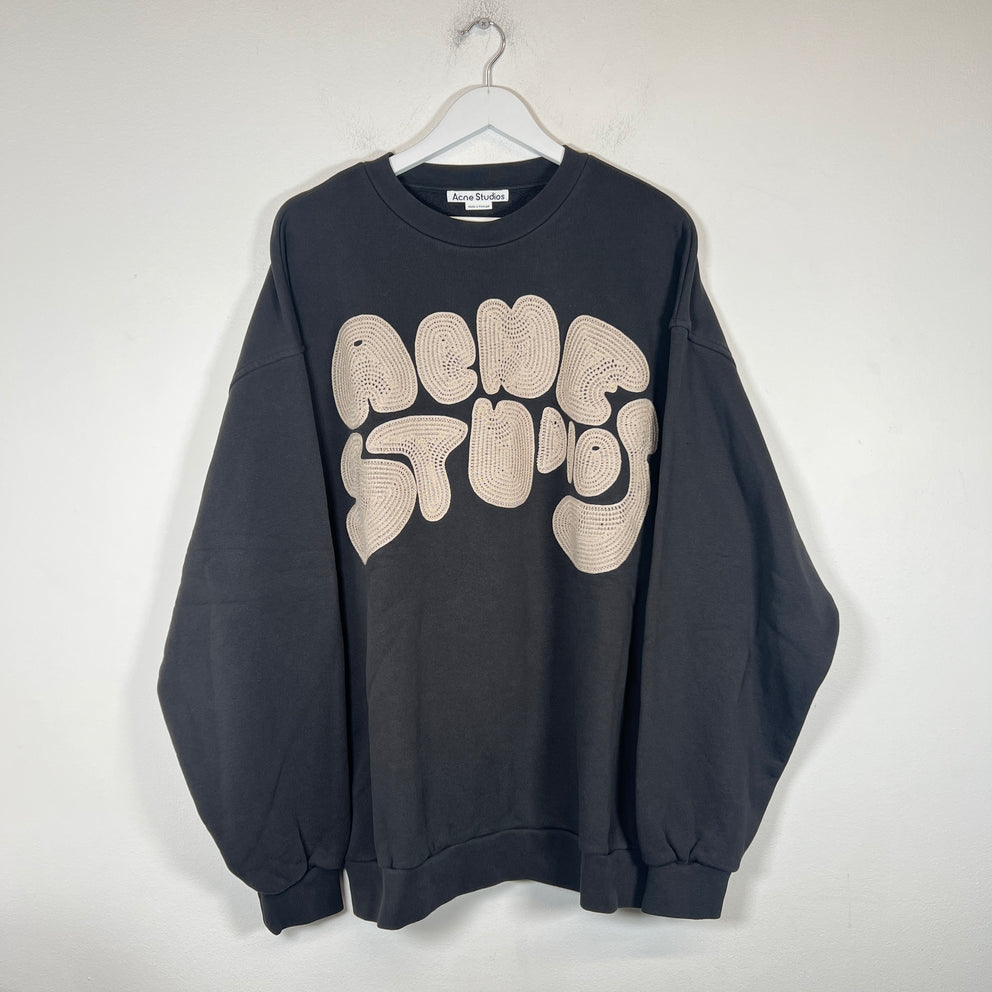Acne Studios Grey Bubble Logo Crewneck Size L