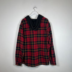 Supreme Hooded Plaid Half Zip Flannel Size XL