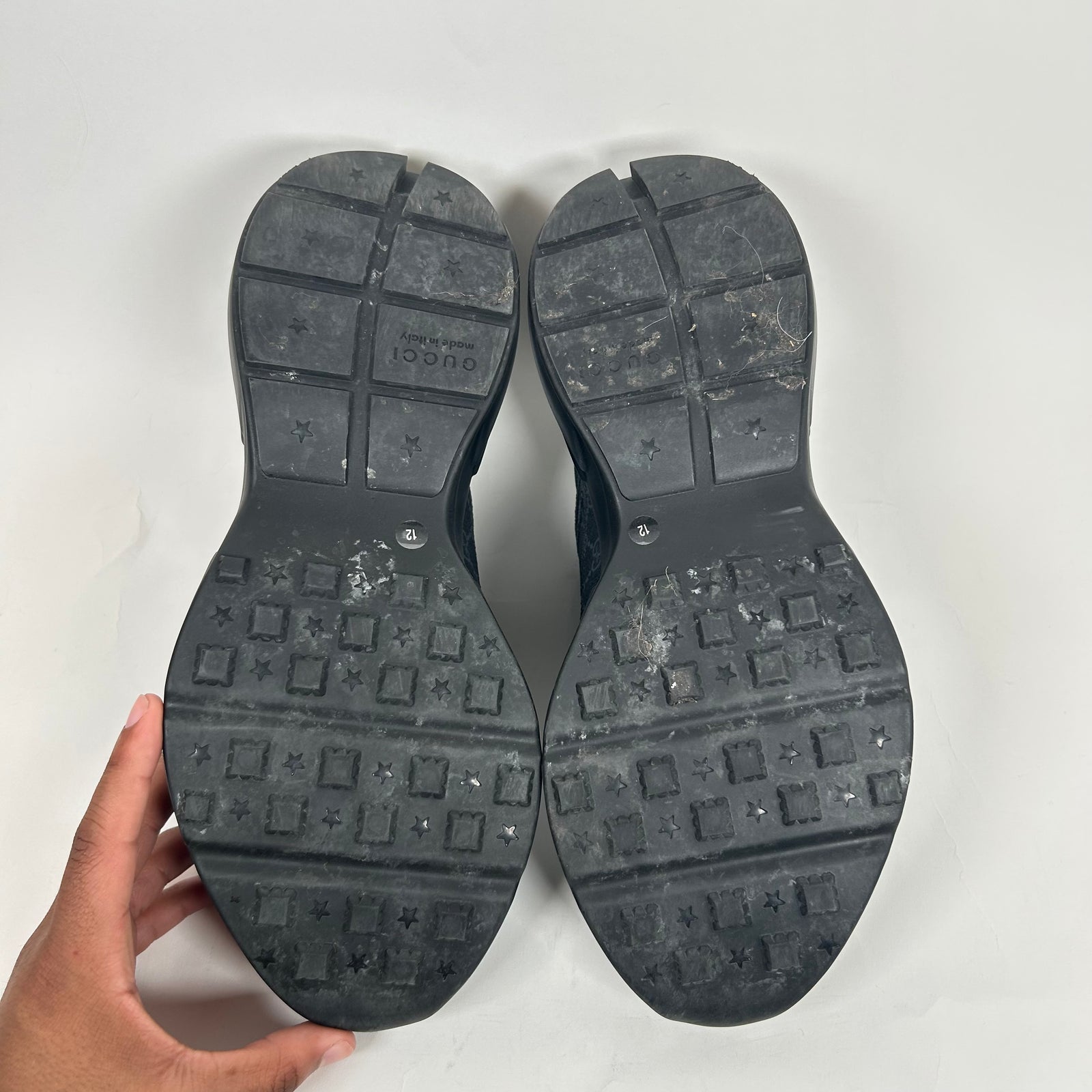 Gucci Black GG Rhyton Sneaker Size GG 12