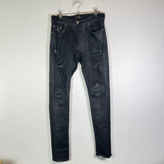 Amiri MX1 Black Waxed Denim Jeans