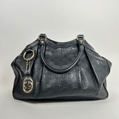 Gucci Vintage Black Guccissima Sukey Handbag