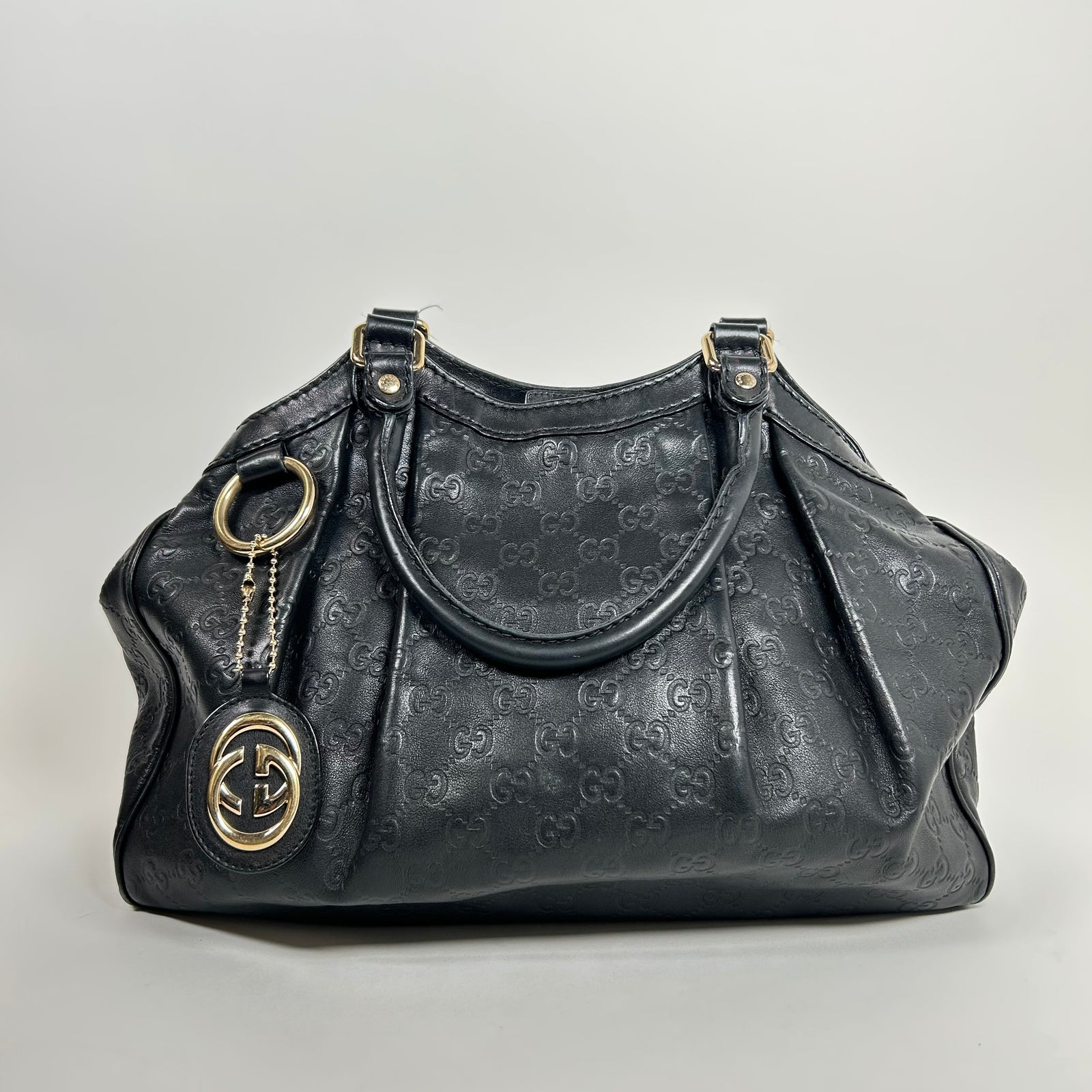Gucci Vintage Black Guccissima Sukey Handbag