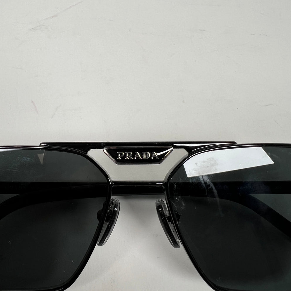 Prada Black Polarized Square Sunglasses