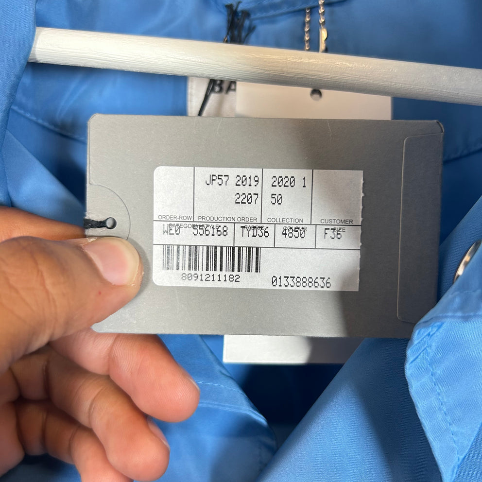 Balenciaga Blue Spell-Out Logo Coach Jacket Size XL